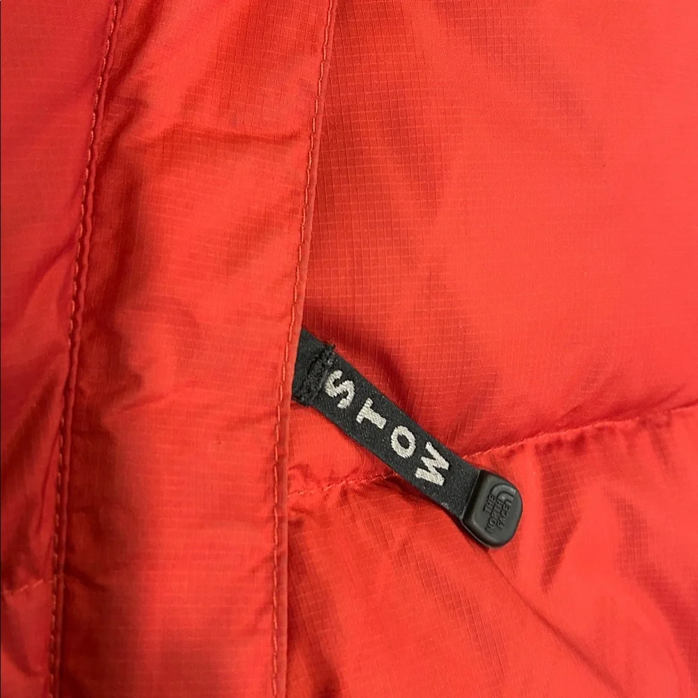 The North Face Men's Nupste Large Black and Red Hooded Puffer Vest